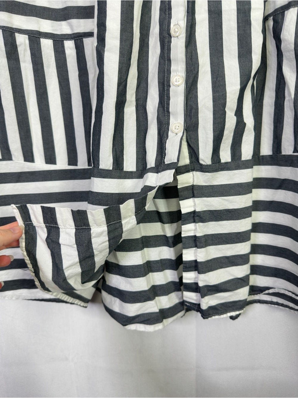 Who What Wear Striped Midi Skirt Pleated Ruffle Pockets Button Fly Beach 12 - Picture 7 of 11
